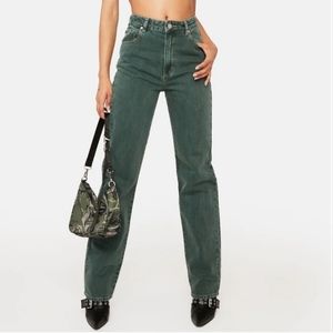Abrand 90s straight high rise green jeans